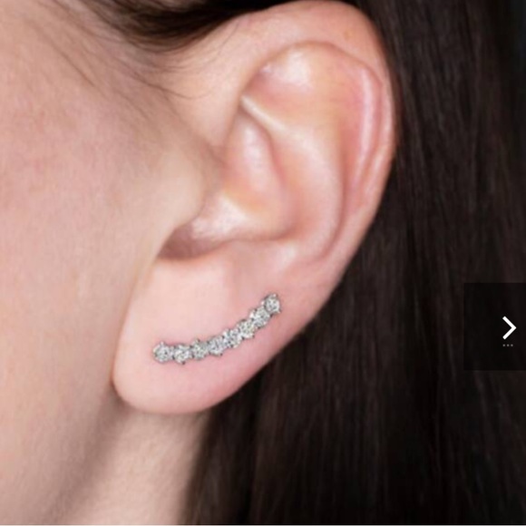 Eight Stud Diamond Earrings, 8 Crystals Ear Cuffs - Picture 1 of 8